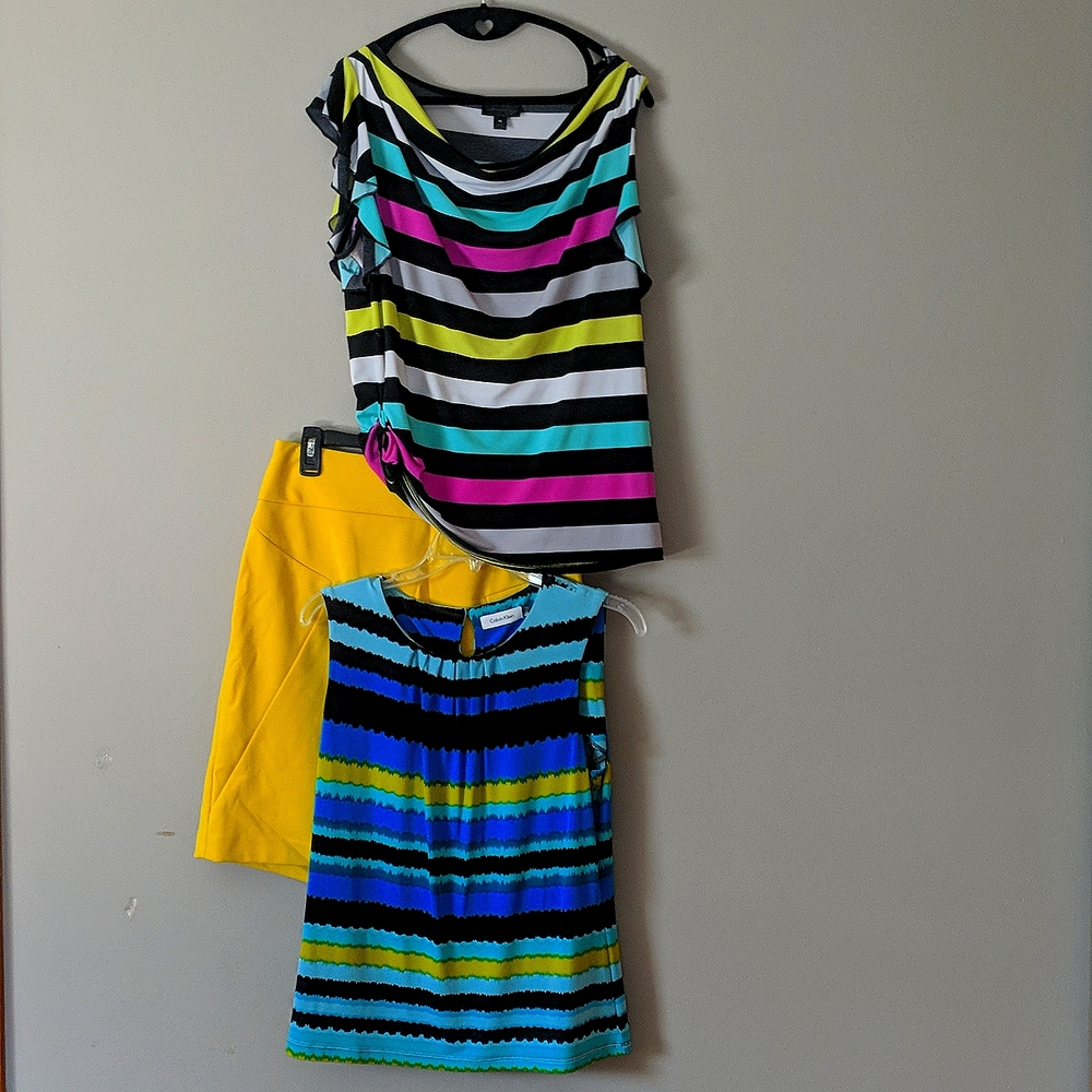 Calvin Klein & Worthing Tops M Medium + skirt  Add some color & ☀️🌻🌄